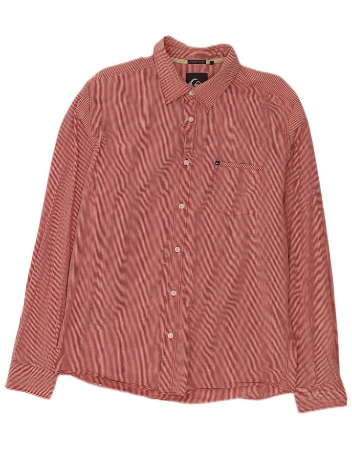 Quiksilver Mens Shirt XL Red Gingham Cotton