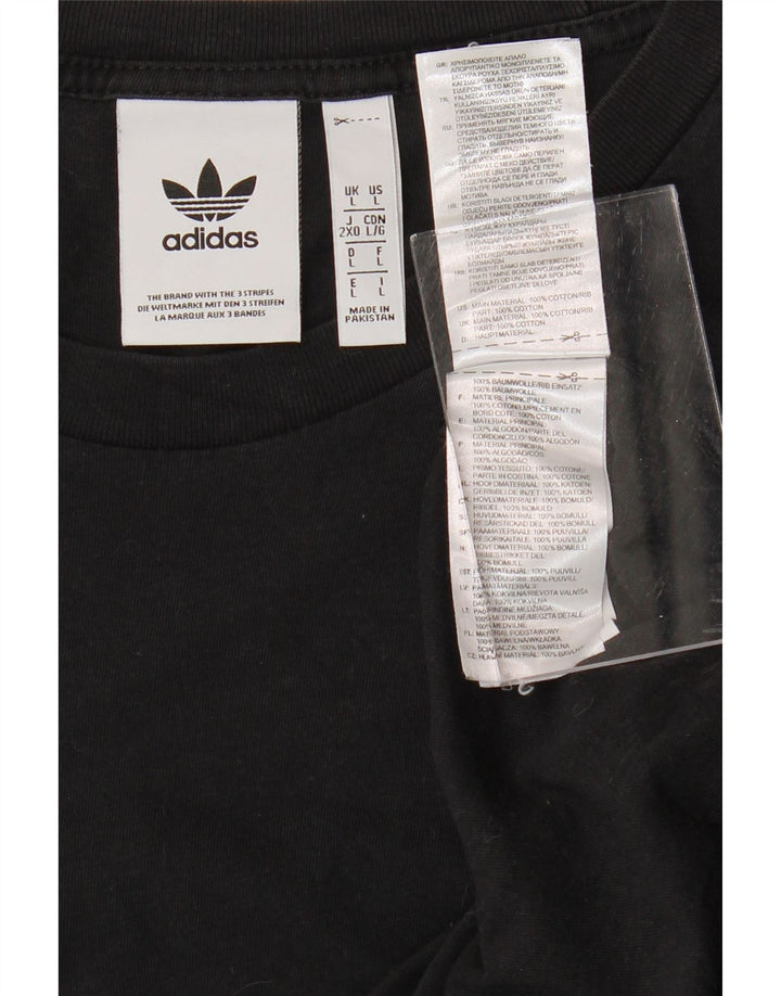 ADIDAS Mens T-Shirt Top Large Black Cotton