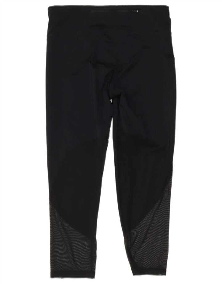 Nike Womens Dri Fit Leggings UK 8 Small Black Geometric Polyester