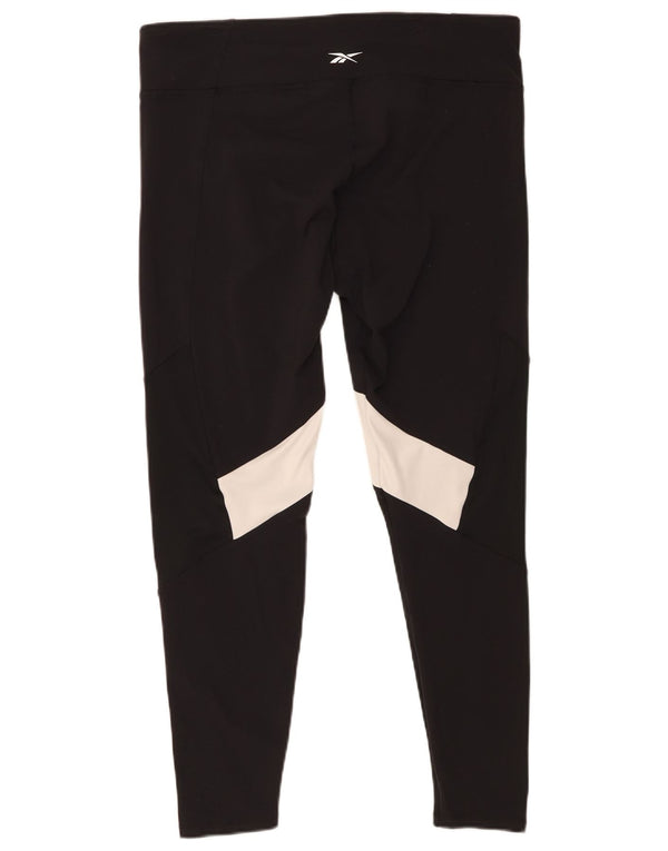Leggings Reebok Donna UK 20/22 XL Nero Colourblock