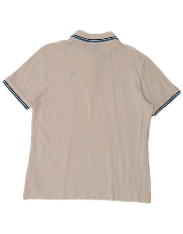 Diadora Mens Polo Shirt Large White Cotton