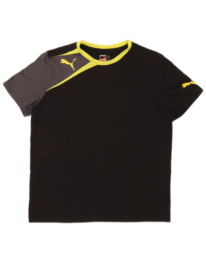 Puma Boys Graphic T-Shirt Top 15-16 Years Black Colourblock Polyester