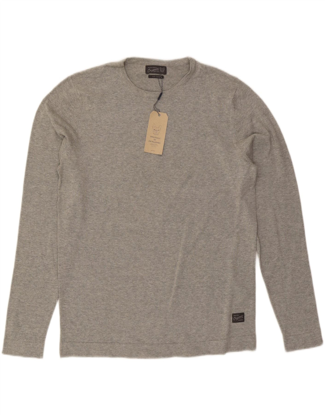 JACK & JONES Mens Crew Neck Jumper Sweater Large Grey Viscose Vintage Jack & Jones and Second-Hand Jack & Jones from Messina Hembry 
