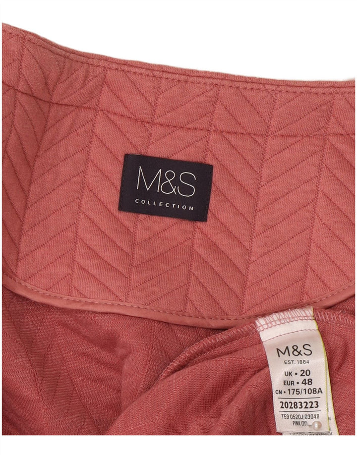Giacca blazer con zip intera da donna Marks & Spencer UK 20 2XL poliestere rosa