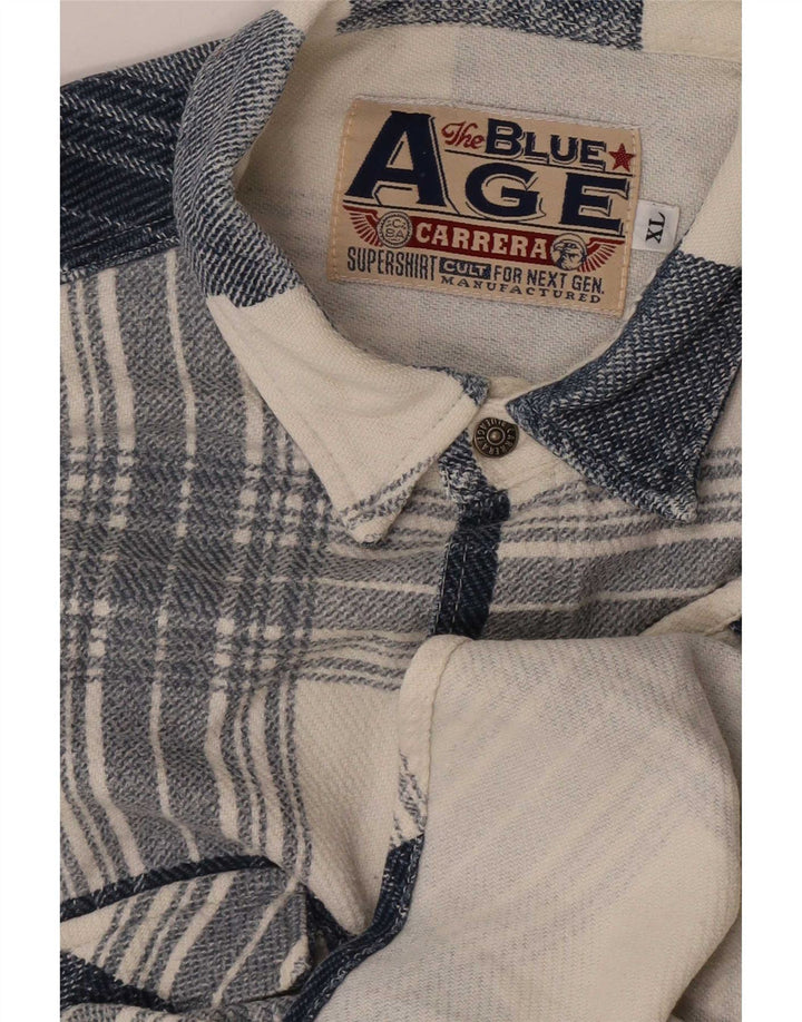 Carrera Chemise en Flanelle XL Bleu à Carreaux Homme