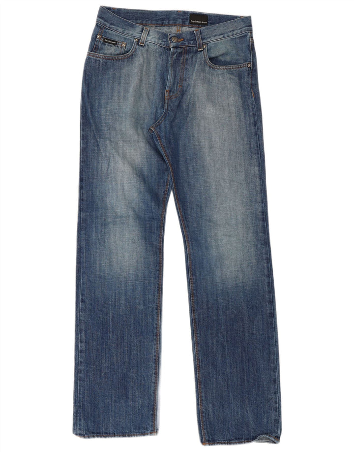 Calvin Klein Mens Straight Jeans W30 L31 Blue Cotton