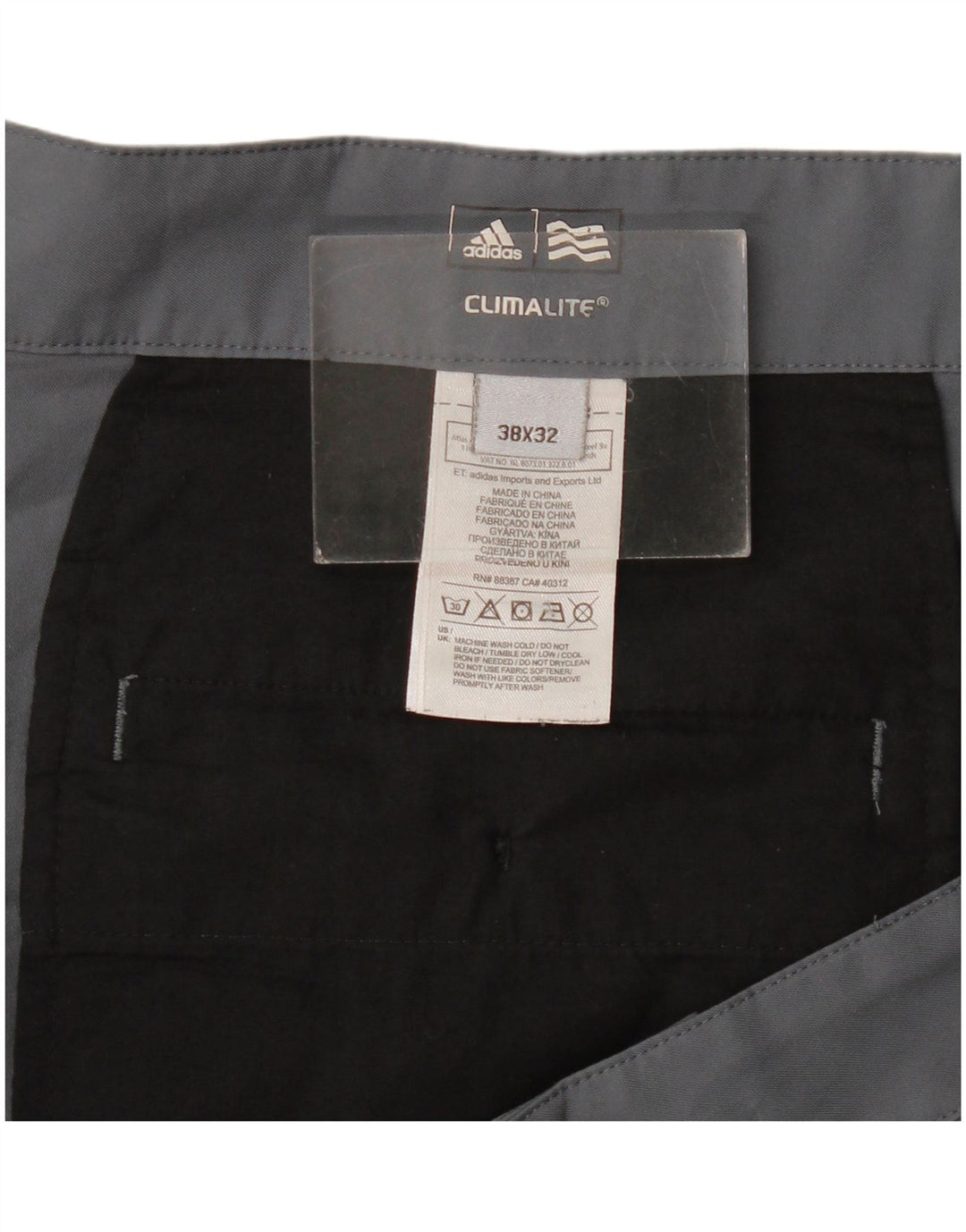 Adidas Mens Climalite Straight Chino Trousers W38 L32 Grey Polyester