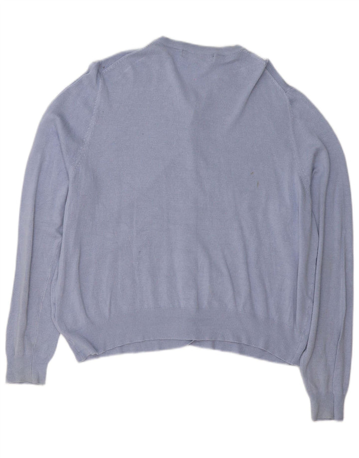 MARKS & SPENCER Womens Oversized Cardigan Sweater UK 18 XL Blue Viscose