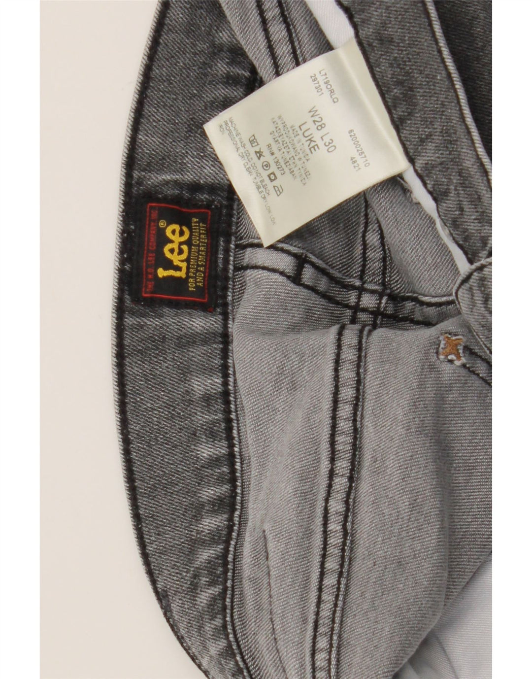 Lee Mens Luke Slim Jeans W28 L30 Grey Cotton