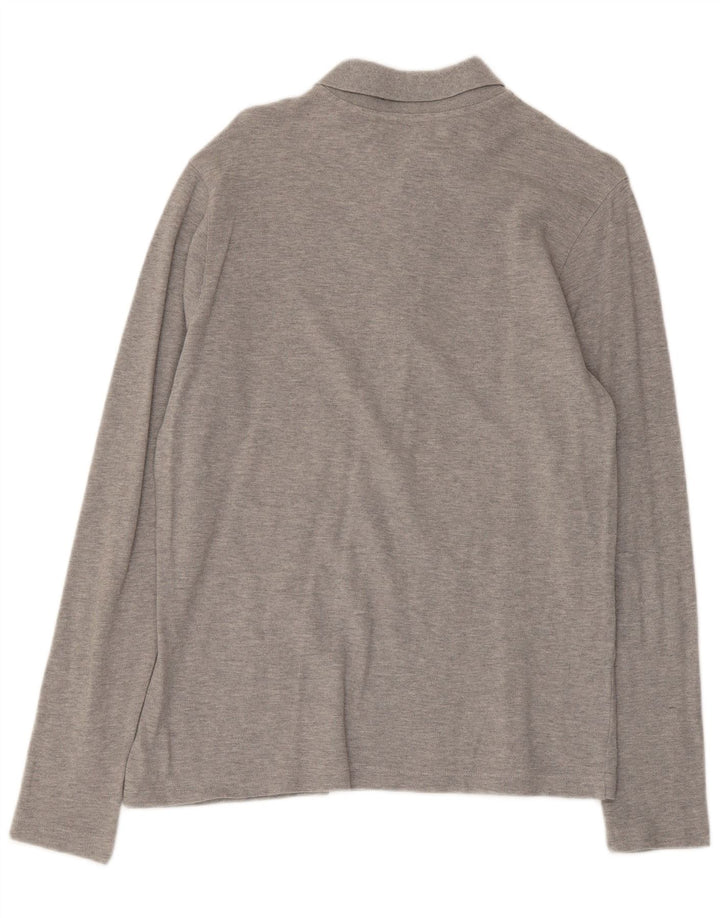 Calvin Klein Mens Long Sleeve Polo Shirt Medium Grey