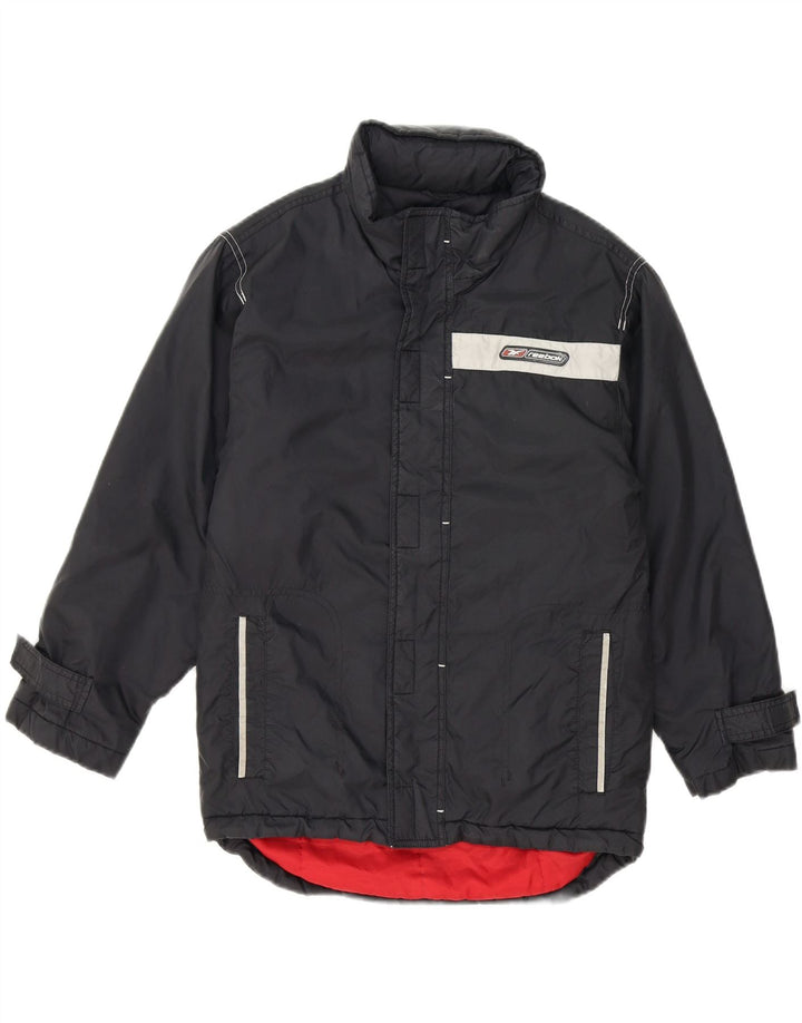 REEBOK Boys Windbreaker Jacket 12-13 Years Medium  Black Nylon Vintage Reebok and Second-Hand Reebok from Messina Hembry 