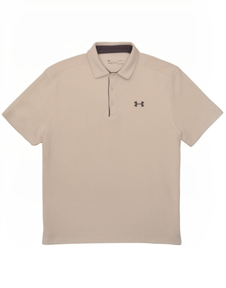 Under Armour Mens Polo Shirt Large White Polyester Sports