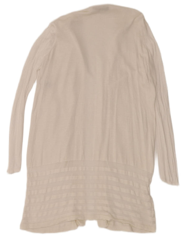 Marks & Spencer Womens Longline Open Cardigan Sweater UK 16 Large White