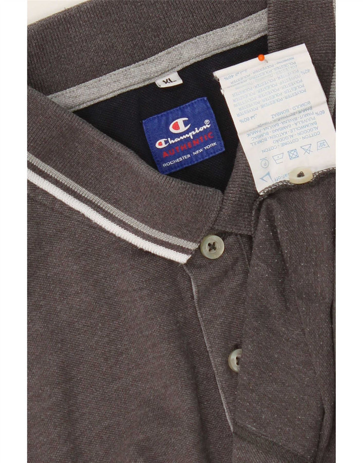 Champion Mens Polo Shirt XL Grey Cotton