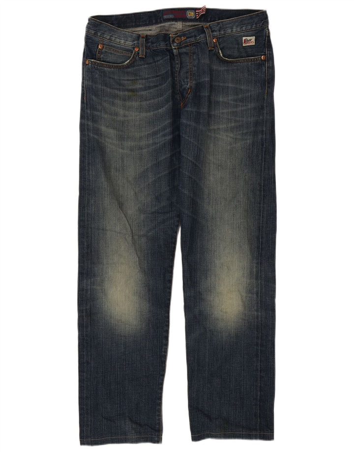 Roy Rogers Mens Straight Jeans W35 L30 Navy Blue Cotton