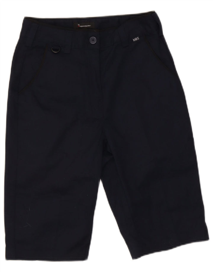 Marks & Spencer Womens Bermuda Shorts UK 6 XS W26 Navy Blue Polyester