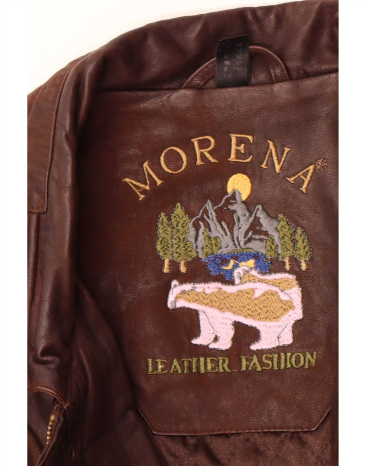 Morena Chaqueta De Cuero Hombre IT 52 XL Marrón