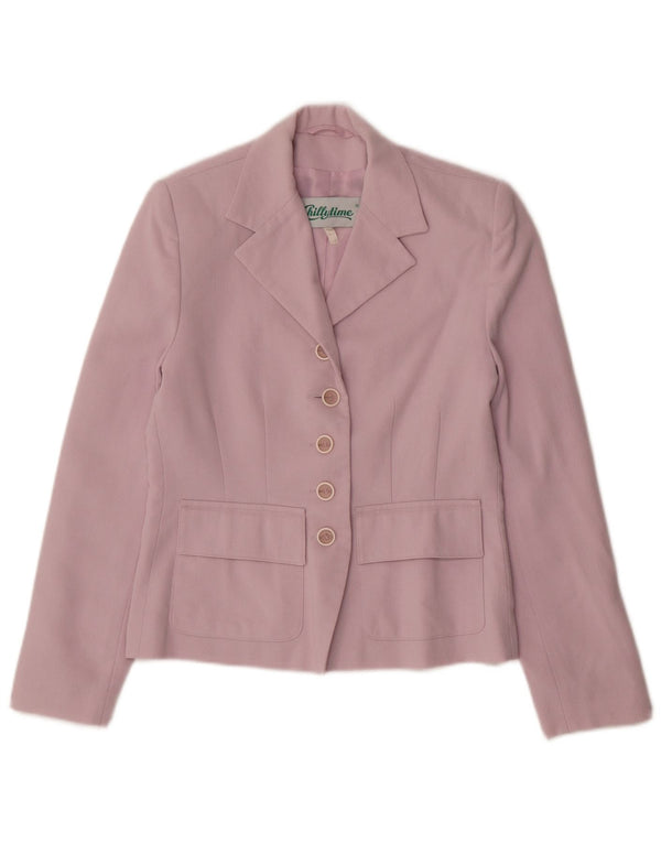 Chillytime Womens 5 Button Blazer Jacket UK 8 Small Pink