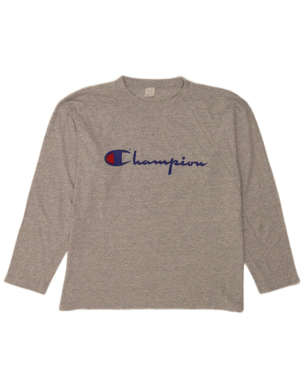 Champion Haut graphique à manches longues pour homme en coton moucheté gris grand
