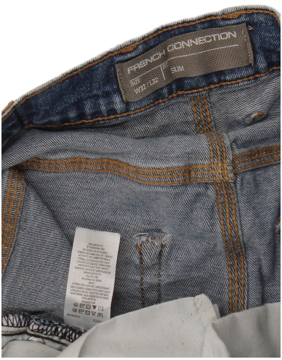 FRANSK FORBINDELSE Dame Slim Jeans W32 L32 Blå Bomuld