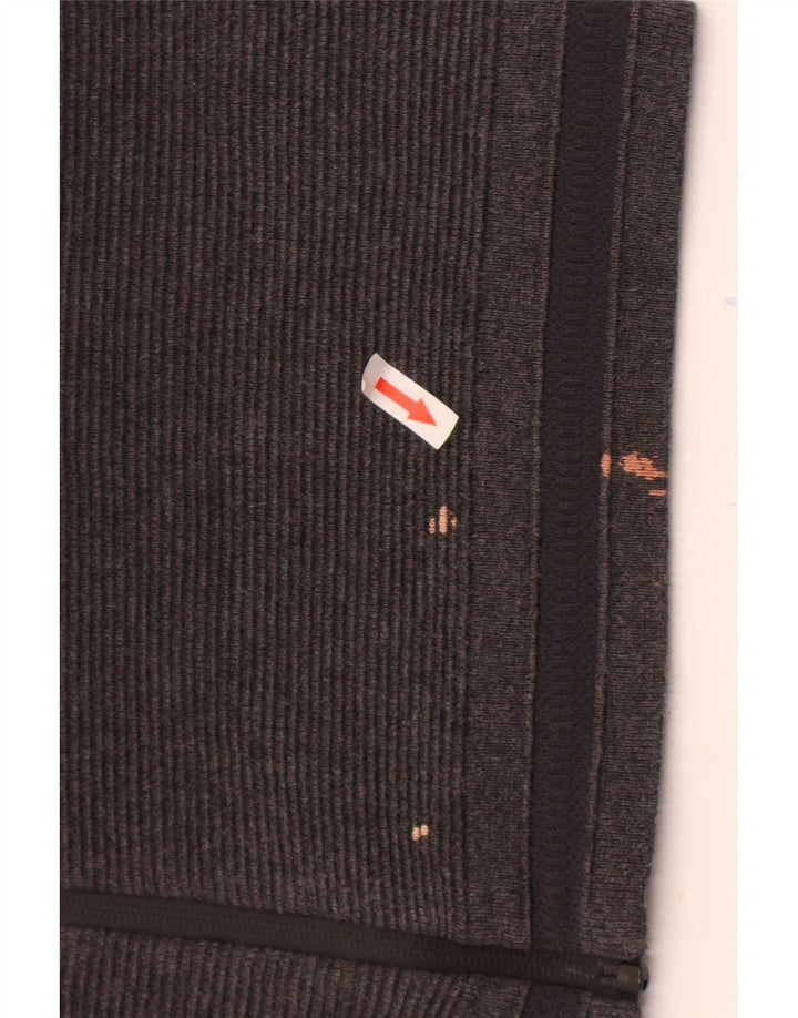 Zara Herren-Strickjacke, groß, grau gestreift, Baumwolle