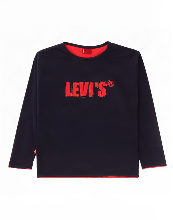 Maglietta grafica da ragazzo a maniche lunghe Levi's 9-10 anni blu navy