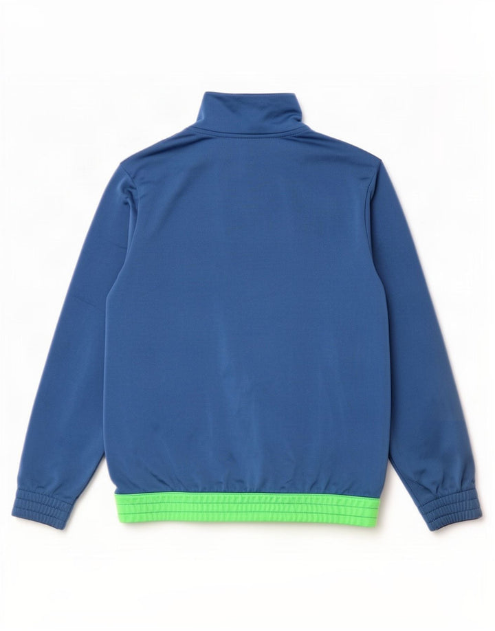 Adidas Boys Graphic Tracksuit Top Jacket 9-10 Years Blue Colourblock