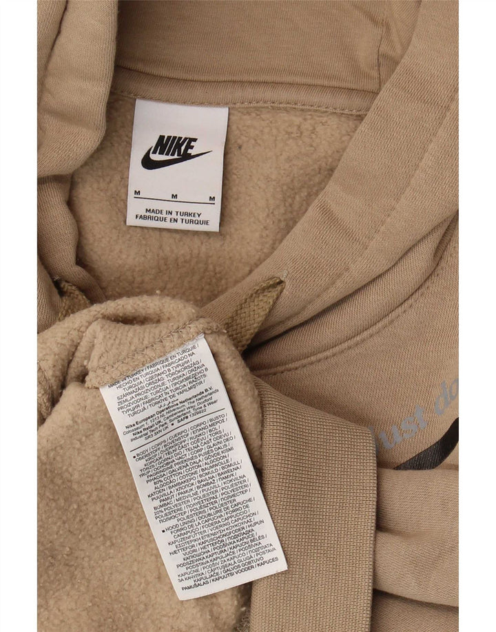 Nike Mens Graphic Hoodie Jumper Medium Beige Cotton