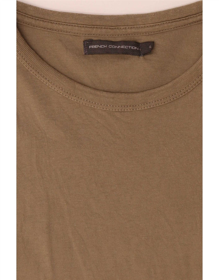 French Connection T-Shirt Homme Haut Large Kaki Coton