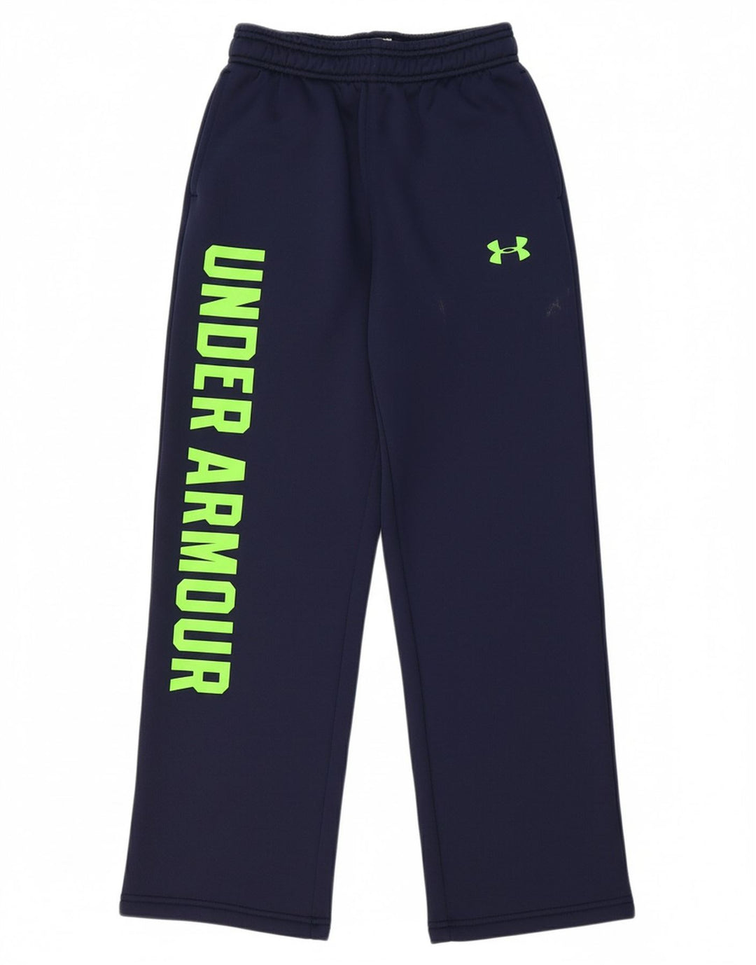 UNDER ARMOUR Boys Graphic Tracksuit Trousers 7-8 Years Small Navy Blue