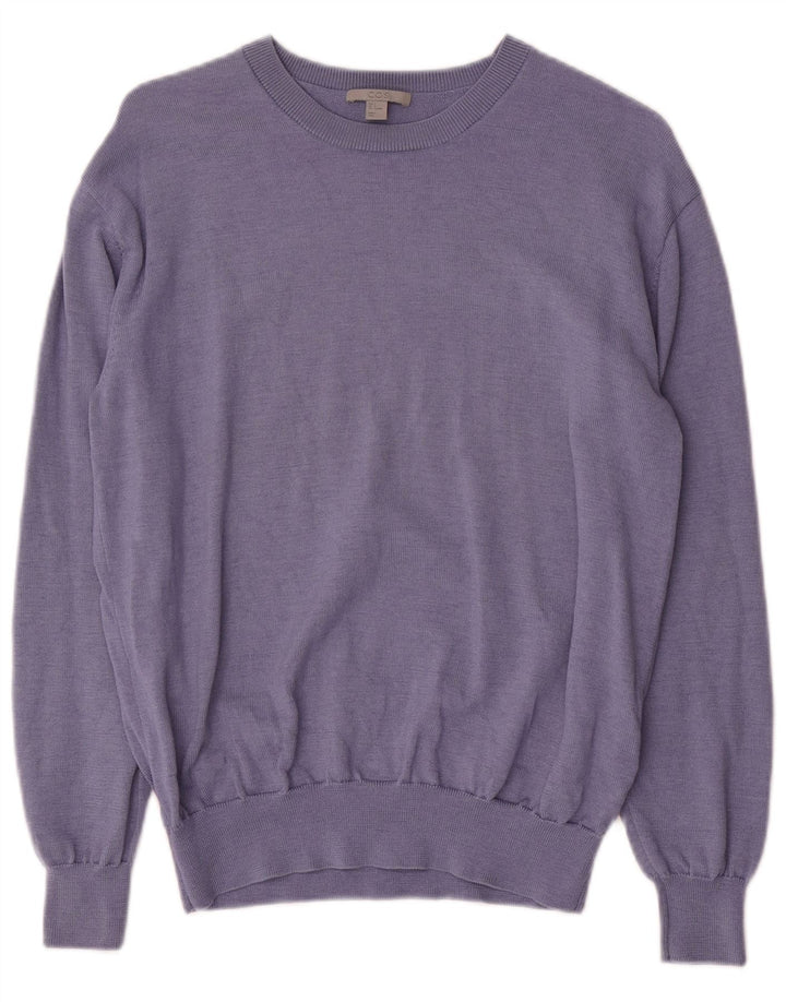 Cos Womens Oversized Boat Neck Jumper Sweater UK 10 Small Blue Wool