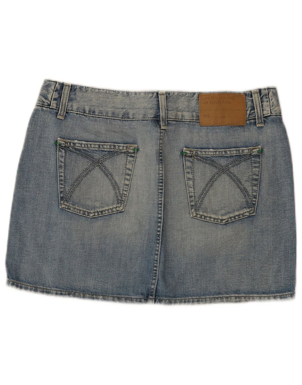 Женская мини-юбка джинсовая Benetton IT 44 Medium W32 Синяя, хлопок