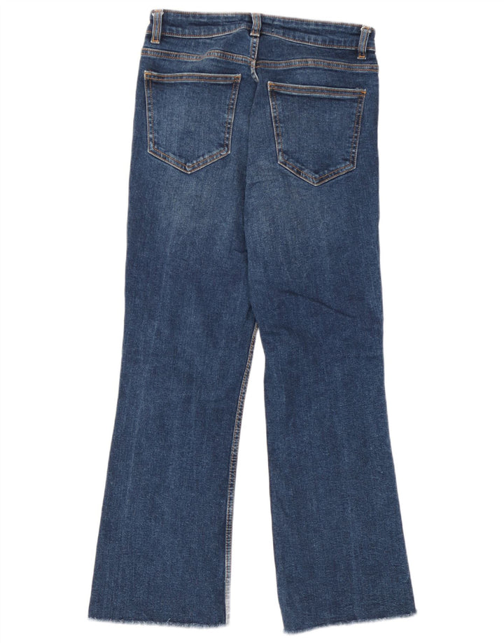 Zara Womens Crop Bootcut Jeans EU 38 Small W28 L26 Blue Cotton