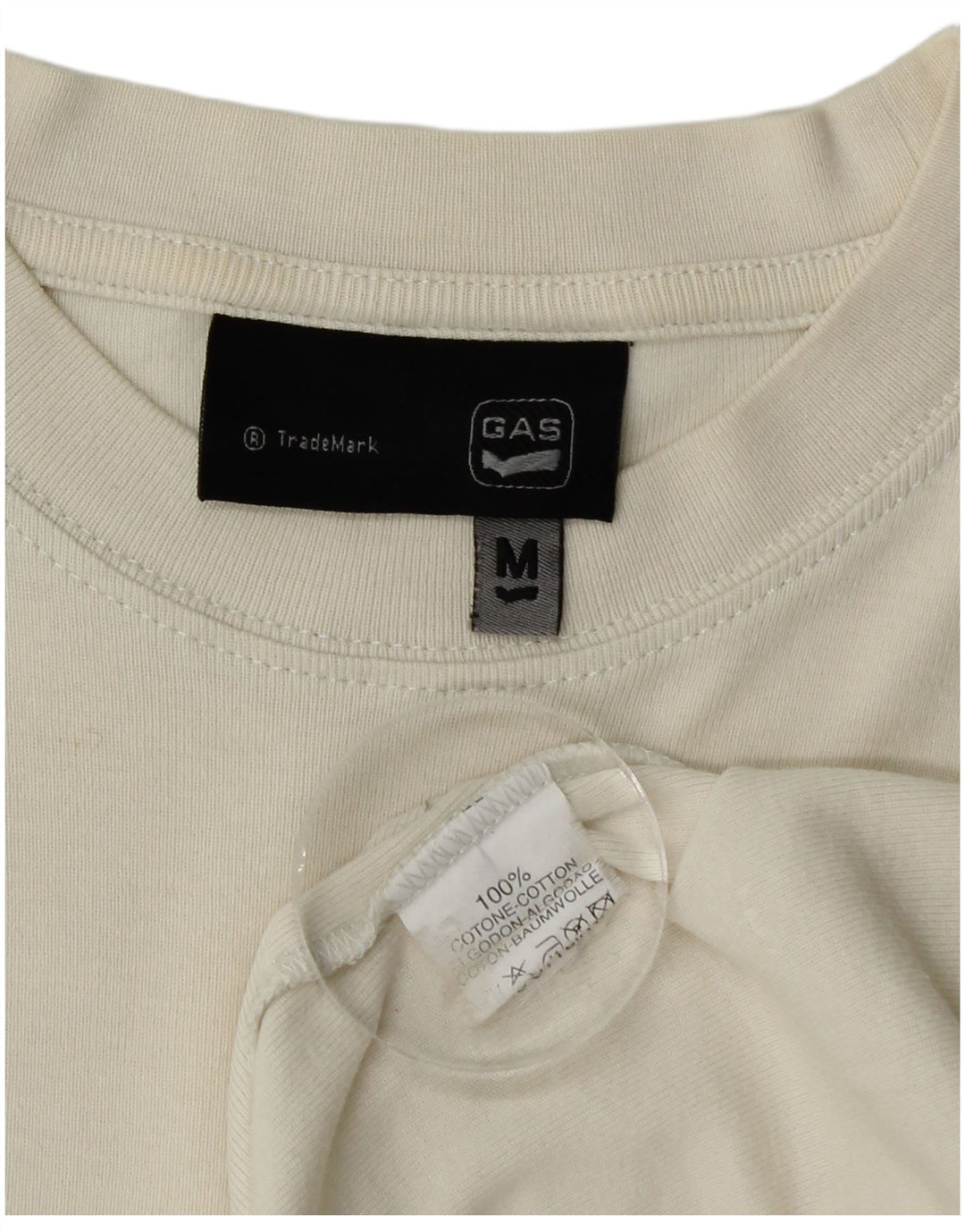 Gas Womens T-Shirt Top UK 12 Medium White Cotton