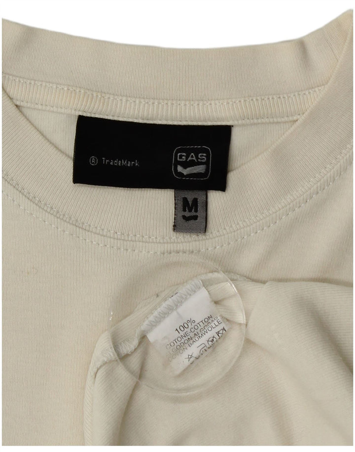 Gas Womens T-Shirt Top UK 12 Medium White Cotton