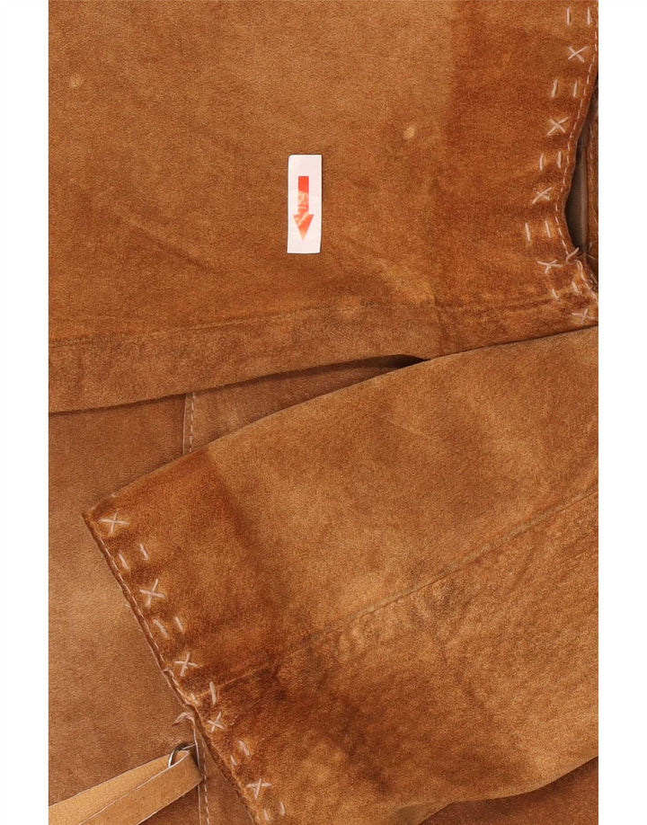 Conbipel Womens Suede Jacket IT 46 Large Brown Leather