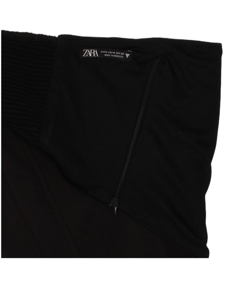 Zara Womens Crop Corset Top Medium Black Polyester