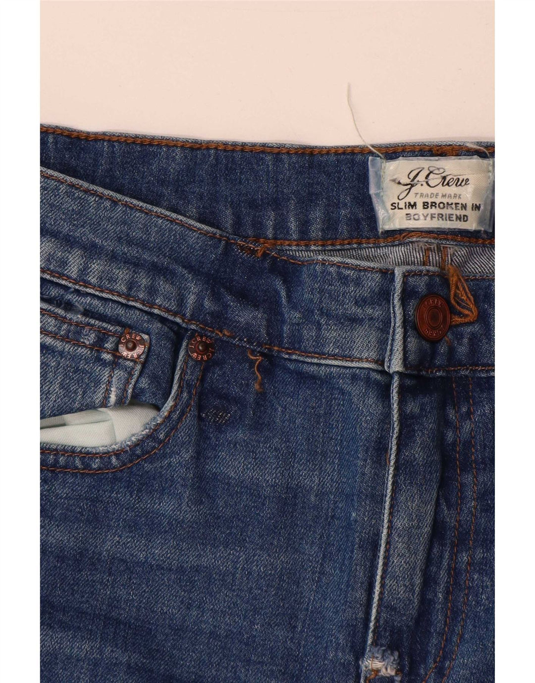 J. Crew Womens Boyfriend Distressed Slim Jeans W28 L26 Blue