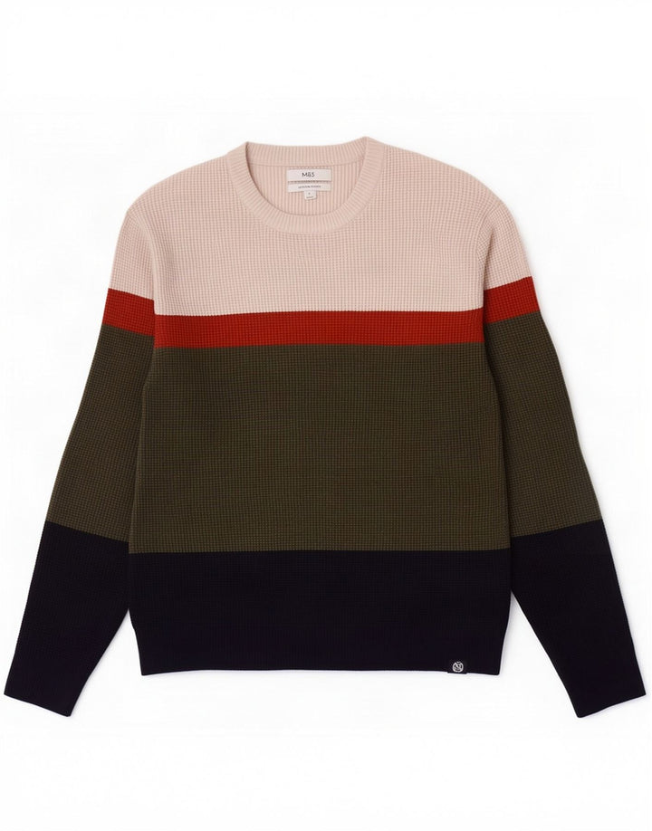 Maglione maglione girocollo da uomo Marks & Spencer grande multicolore