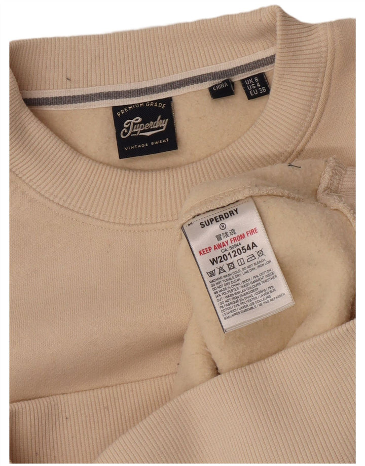 Superdry Damen-Sweatshirt in Übergröße, Größe S, Beige, Baumwolle