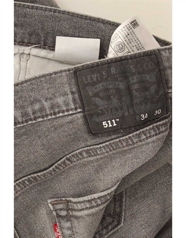 Levi's Herren 511 Slim Jeans W34 L30 Graue Baumwolle