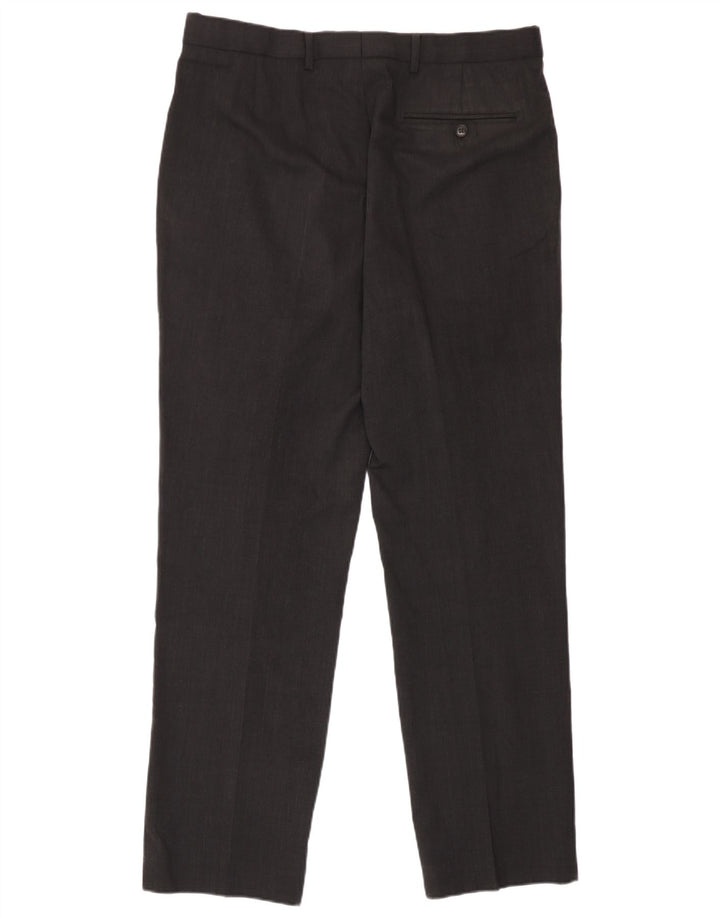 Marks & Spencer Mens Regular Fit Suit Trousers W34 L31 Grey Wool