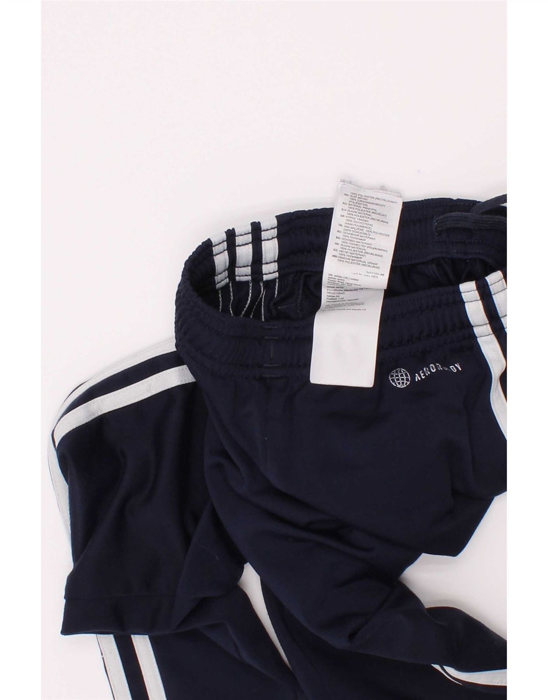 Adidas Boys Aeroready Tracksuit Trousers 7-8 Years Navy Blue Polyester