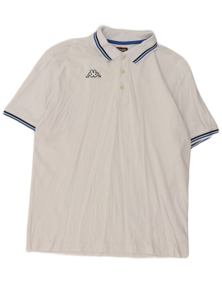 Kappa Mens Polo Shirt 2XL White Cotton