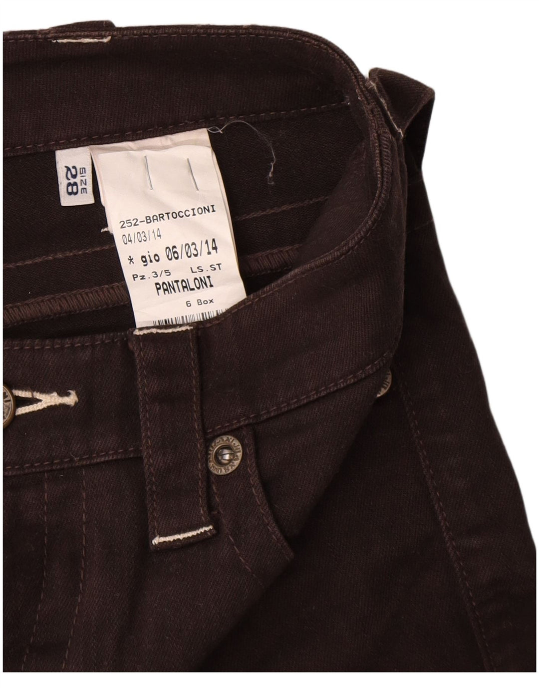 Armani Womens Straight Jeans W28 L30 Brown Cotton