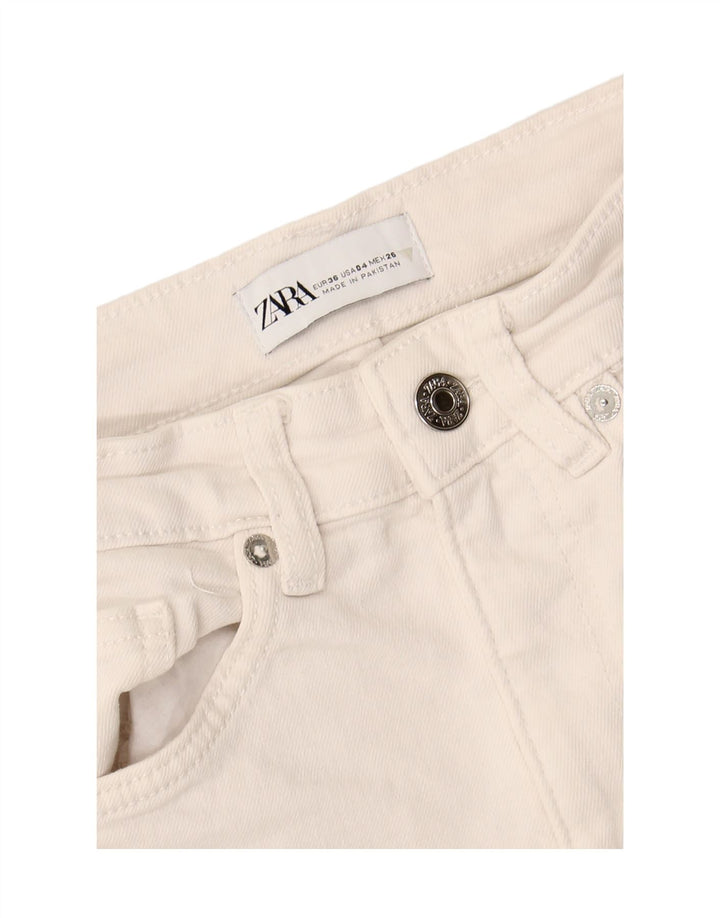 ZARA Womens Bootcut Cropped Jeans EU 36 XS W26 L24 White