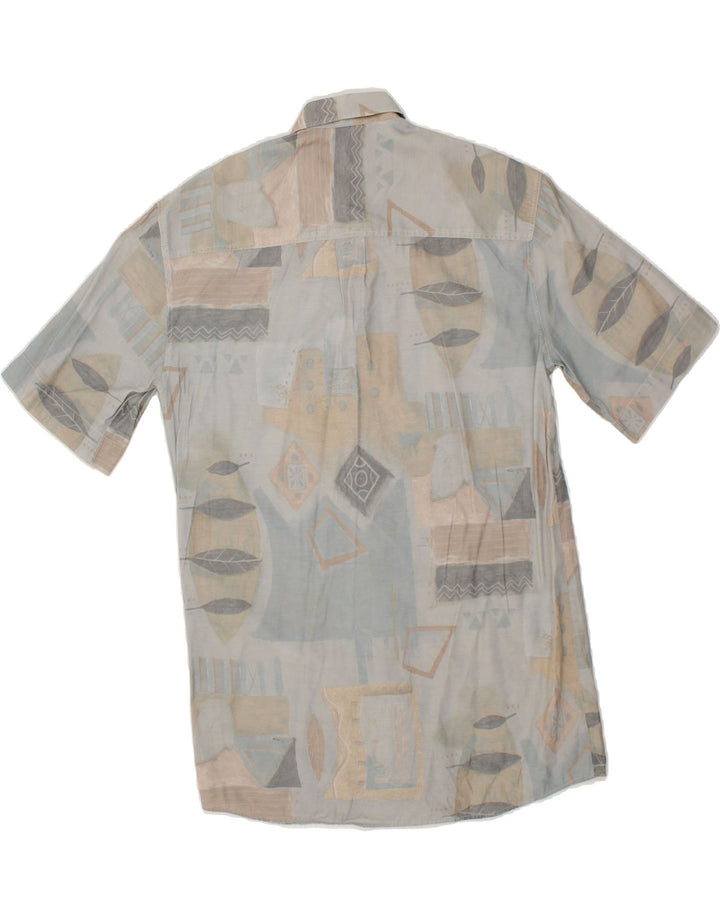 JUPITER Mens Abstract Pattern Short Sleeve Shirt Medium Blue Vintage Jupiter and Second-Hand Jupiter from Messina Hembry 