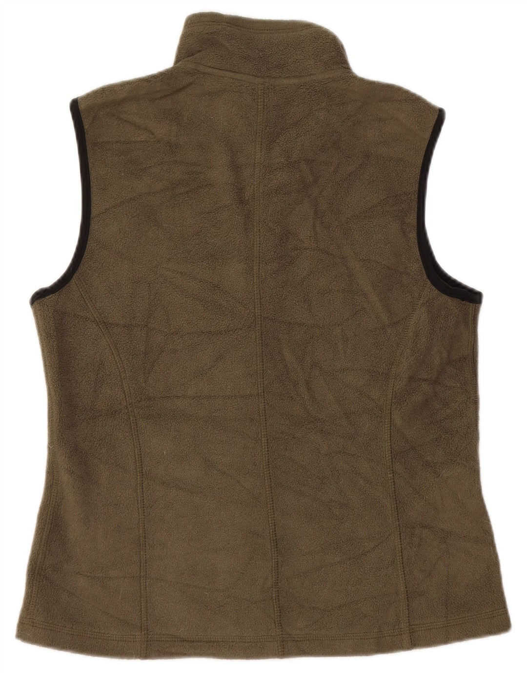 Eddie Bauer Womens Fleece Gilet UK 10 Small Khaki Polyester
