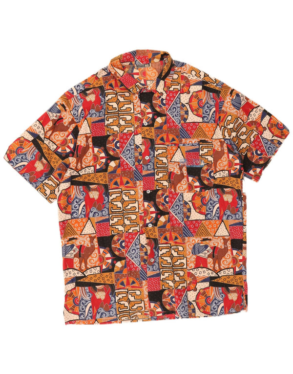 Ouragan Mens Abstract Pattern Short Sleeve Shirt IT 50 Medium Multicoloured