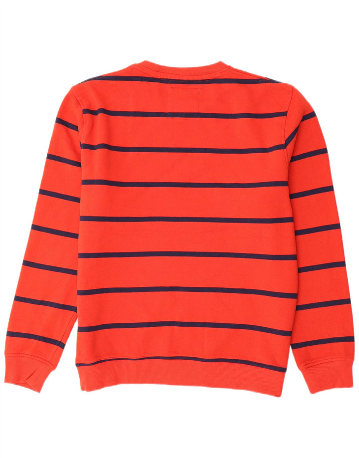 Crew Clothing Mens Sweatshirt Jumper Large Red Striped Cotton